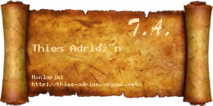 Thies Adrián névjegykártya